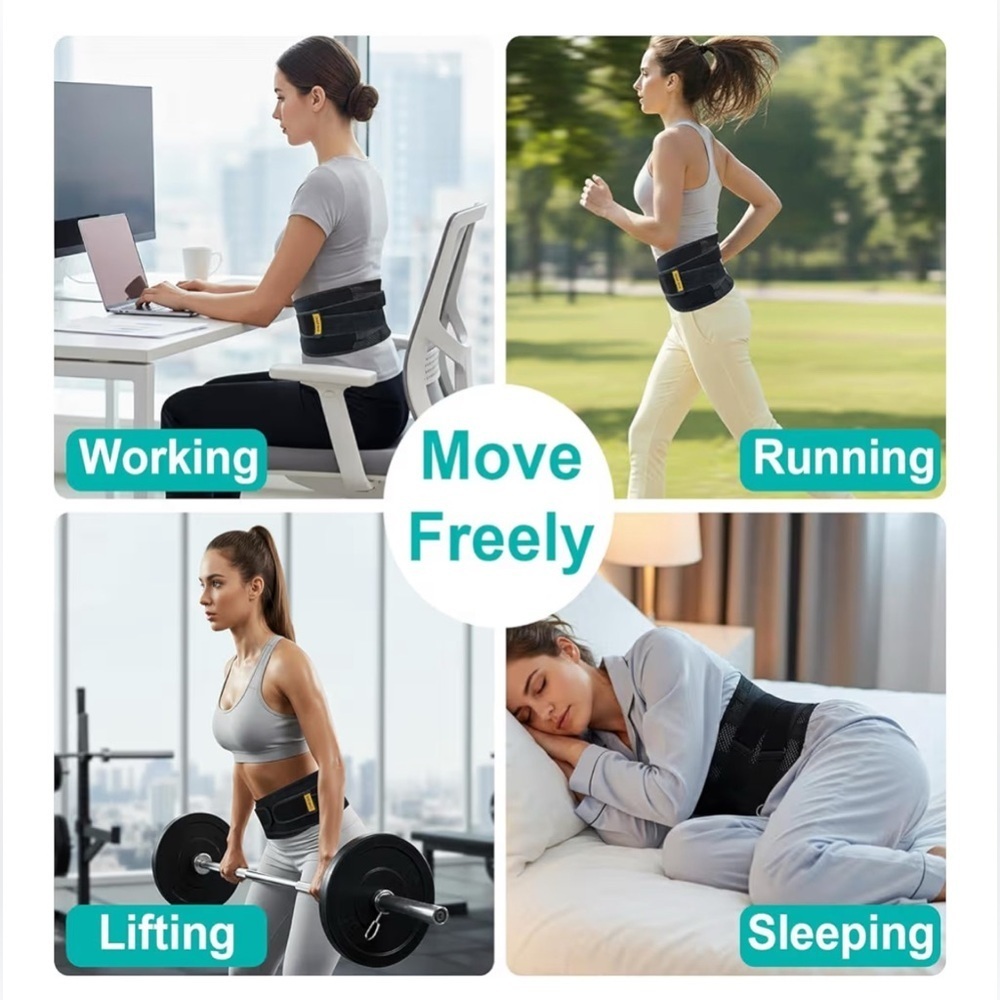 Sports & Work Back Brace For Lower Back Pain - Breathable & Lightweight Lumbar